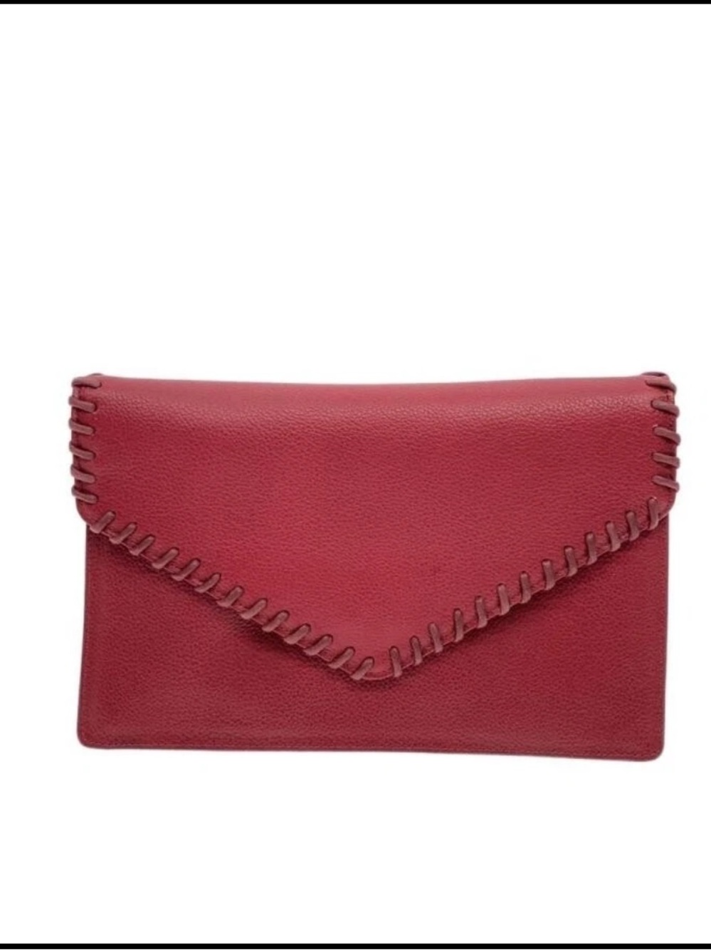 Yves Saint Laurent Red Envelope Whipstitch Clutch